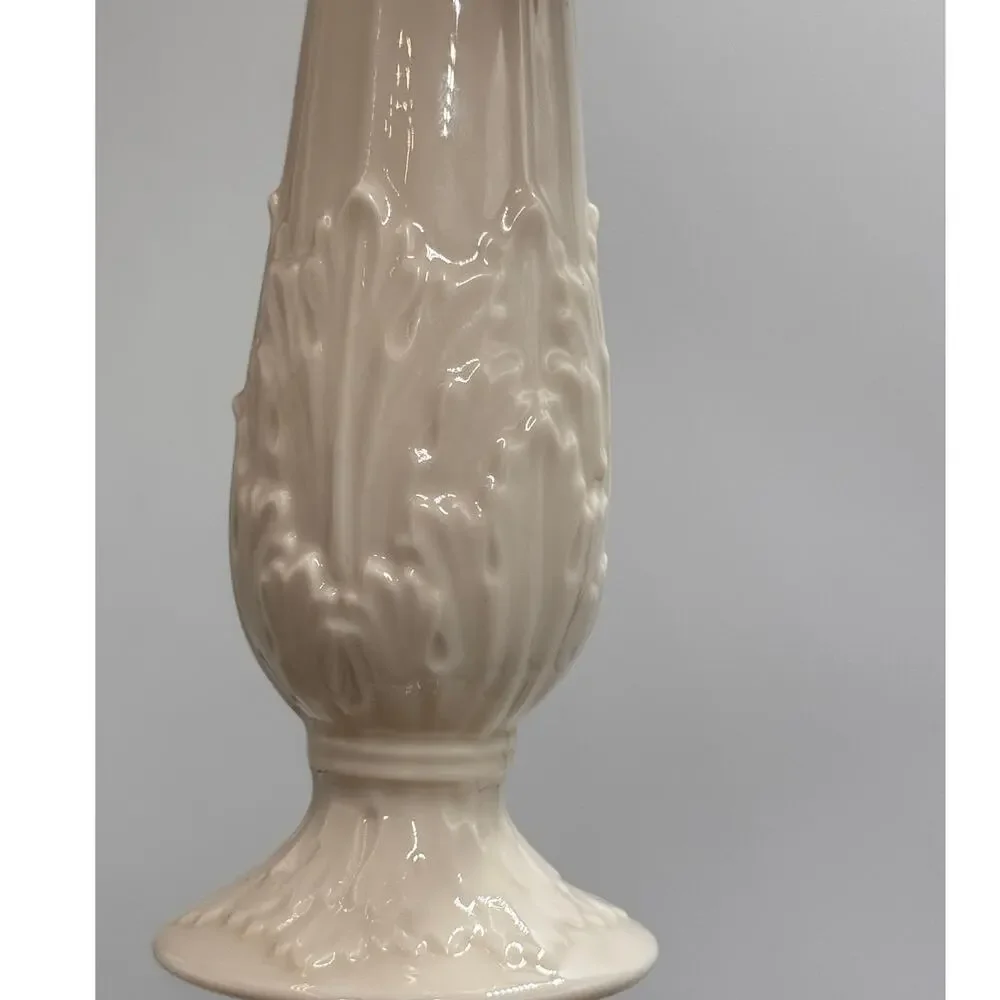 Lenox Ivory Bud Vase Embossed Floral Porcelain Mini Vase Made in USA